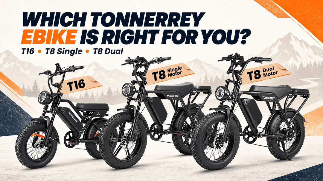 Best Tonnerrey eBikes for Different Riding Styles: T8 Dual, T8 Single, T16, D2 & T6 - TONNERREY