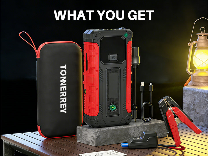 Tonnerrey Portable Jump Starter with Air Pump Car Battery JS003