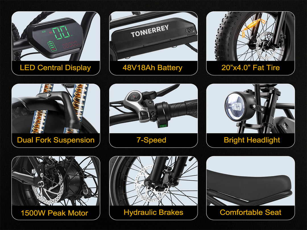 Tonnerrey X3 1500W Fat Tire Electric Dirt Bike