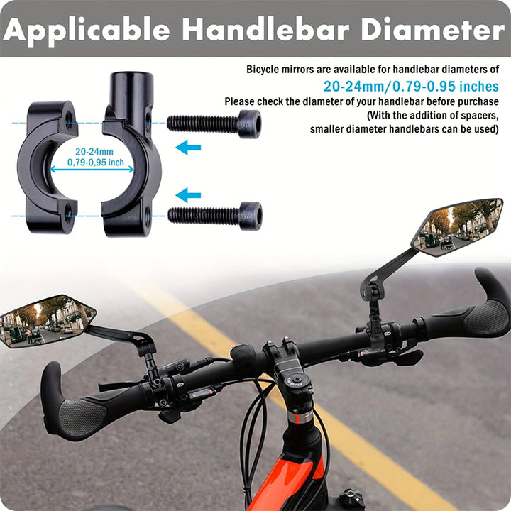 Tonnerrey Handlebar Bike Mirrors - Universal Fit