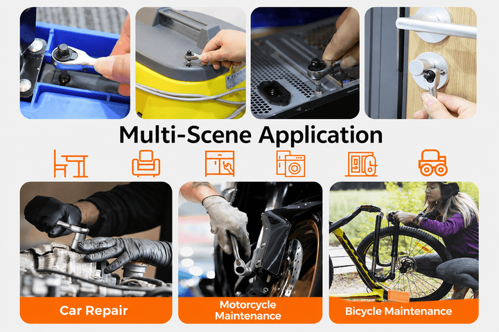 42-in-1 Screwdriver Set – Magnetic Ratchet & S2 Bits for Bike/Auto Repair - TONNERREY