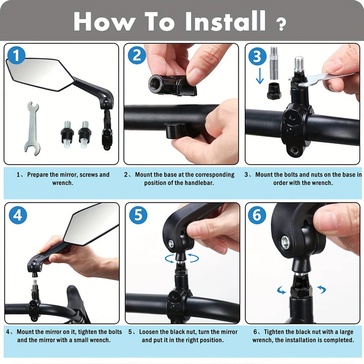 Tonnerrey Handlebar Bike Mirrors - Universal Fit