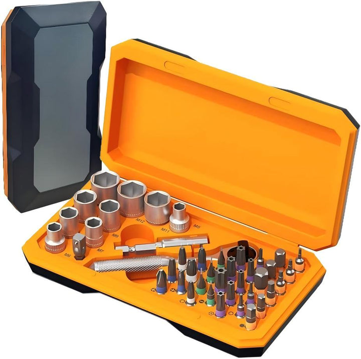 42-in-1 Screwdriver Set – Magnetic Ratchet & S2 Bits for Bike/Auto Repair