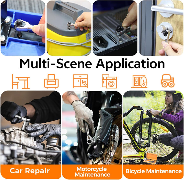 42-in-1 Screwdriver Set – Magnetic Ratchet & S2 Bits for Bike/Auto Repair