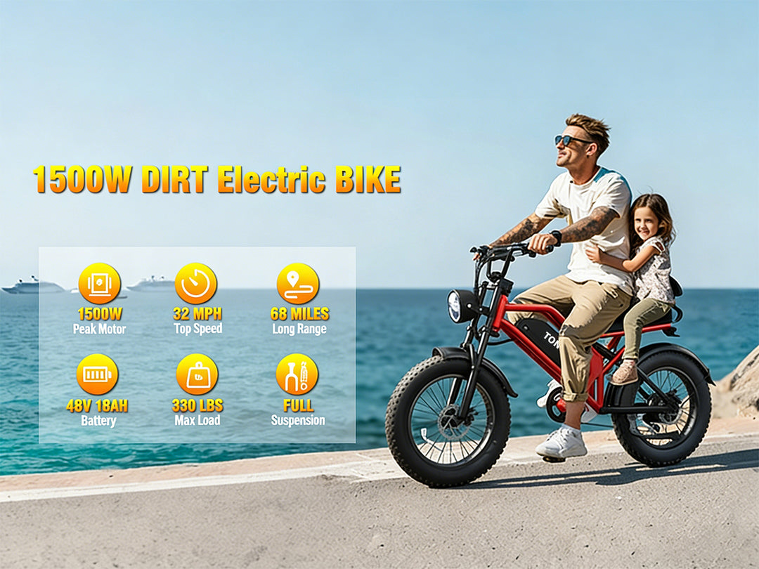 Tonnerrey X1 20" 1500W Full Suspension Moped-style Electric Bike