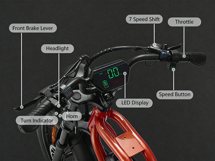 Tonnerrey X1 20" 1500W Full Suspension Moped-style Electric Bike