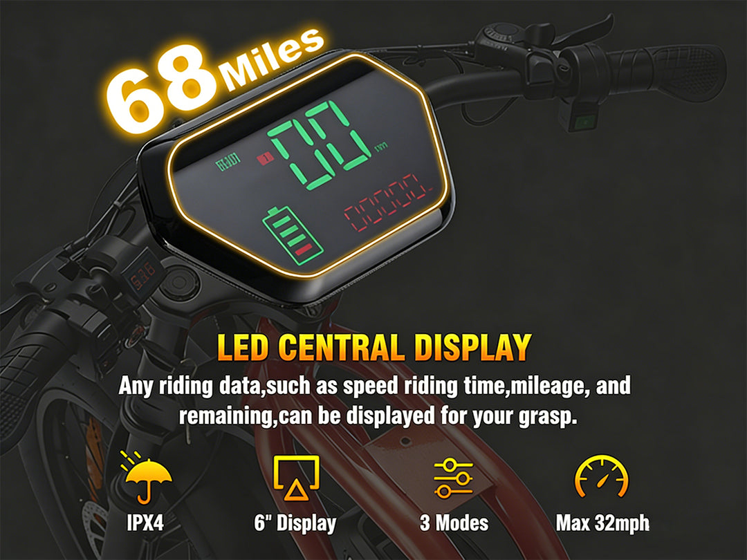 Tonnerrey X1 20" 1500W Full Suspension Moped-style Electric Bike