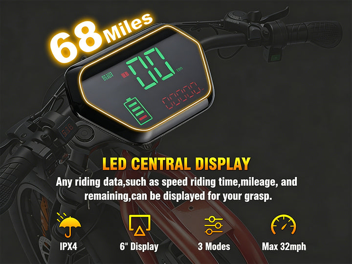 Tonnerrey X1 20" 1500W Full Suspension Moped-style Electric Bike