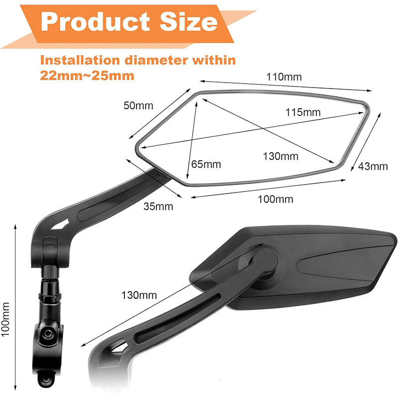 Tonnerrey Handlebar Bike Mirrors - Universal Fit-TONNERREY