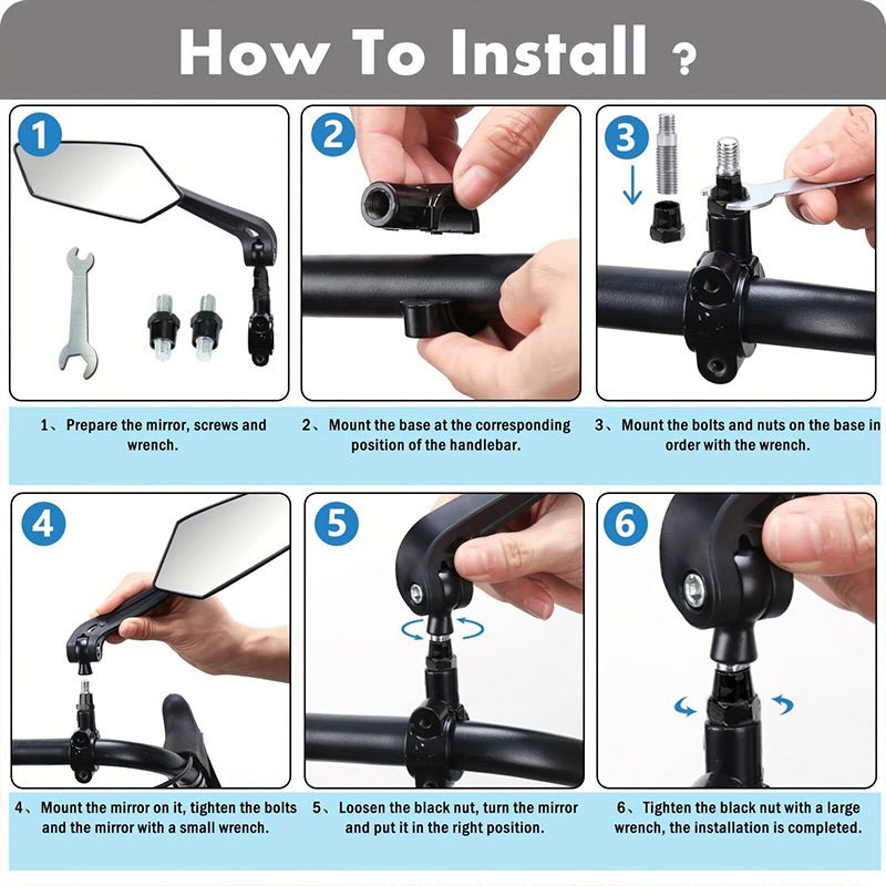 Tonnerrey Handlebar Bike Mirrors - Universal Fit-TONNERREY