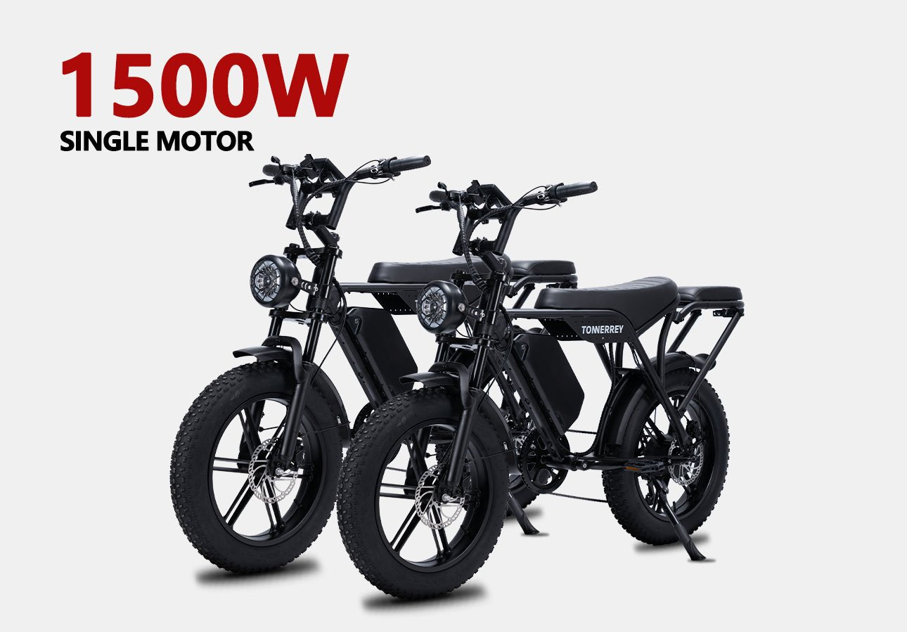 Tonnerrey T8 Combo Deal 1500W Full Suspension Moped - style Electric Bike - TONNERREY