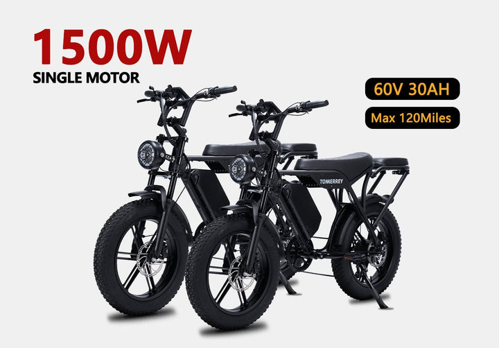 Tonnerrey T8 Combo Deal 1500W Full Suspension Moped - style Electric Bike - TONNERREY