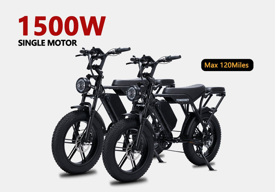 Tonnerrey T8 Combo Deal 1500W Full Suspension Moped-style Electric Bike-T8-SM-ER2-TONNERREY