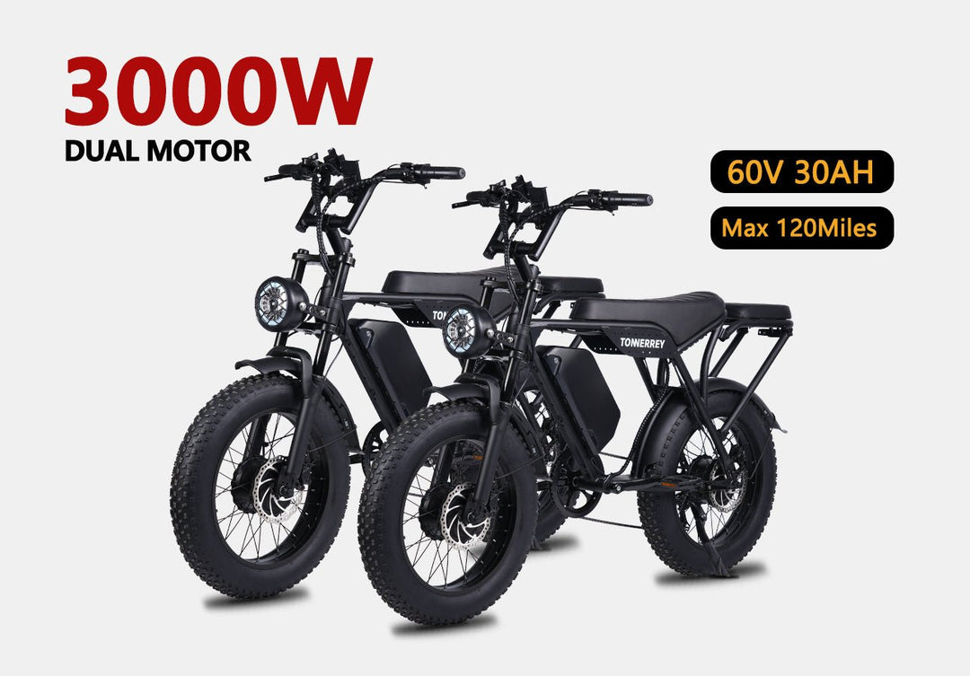 Tonnerrey T8 Combo Deal 3000W Full Suspension Moped - style Electric Bike - TONNERREY