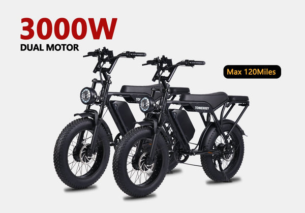 Tonnerrey T8 Combo Deal 3000W Full Suspension Moped - style Electric Bike - TONNERREY